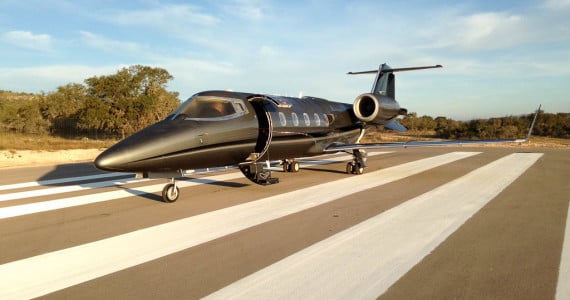 lear 60xr on ranch runway