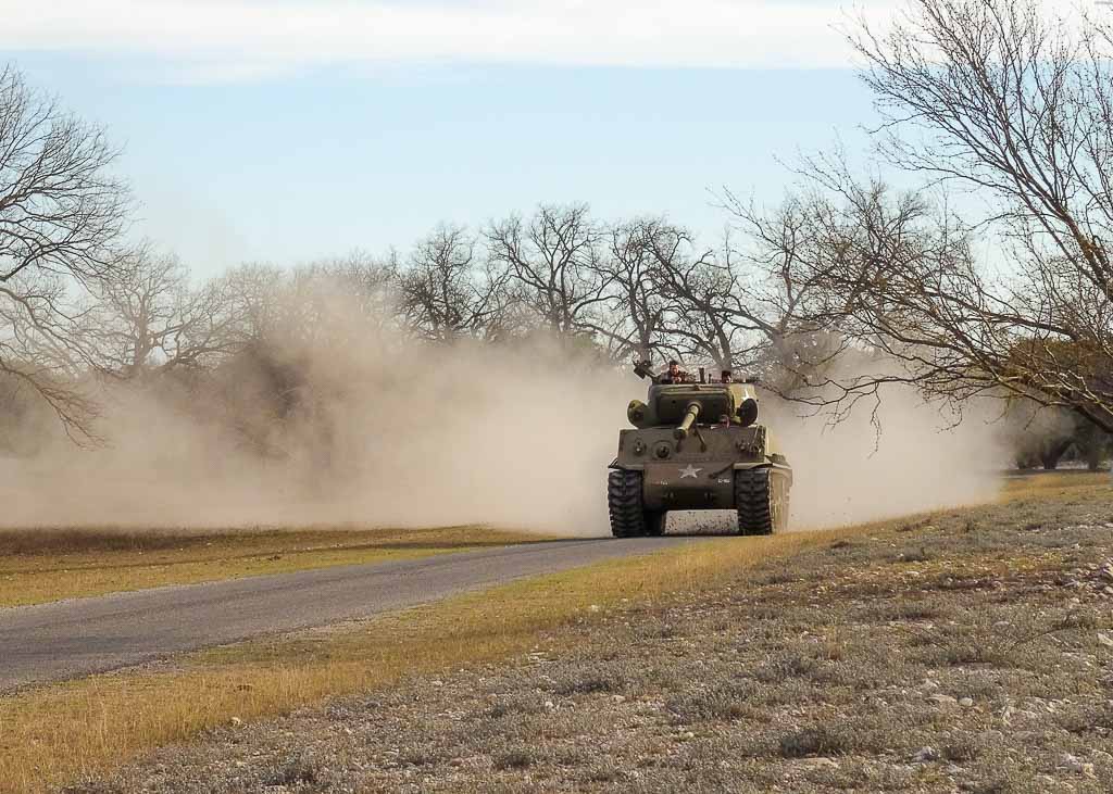 shermantankdrivingdust OX Ranch
