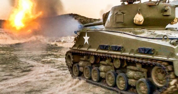 sherman tank firing