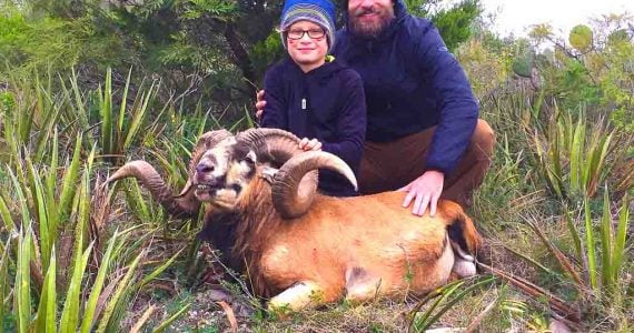 father son corsican sheep hunting